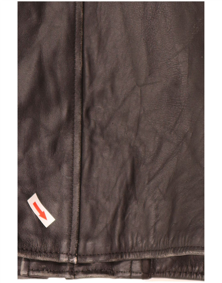 Veste en cuir homme vintage UK 44 2XL Cuir noir