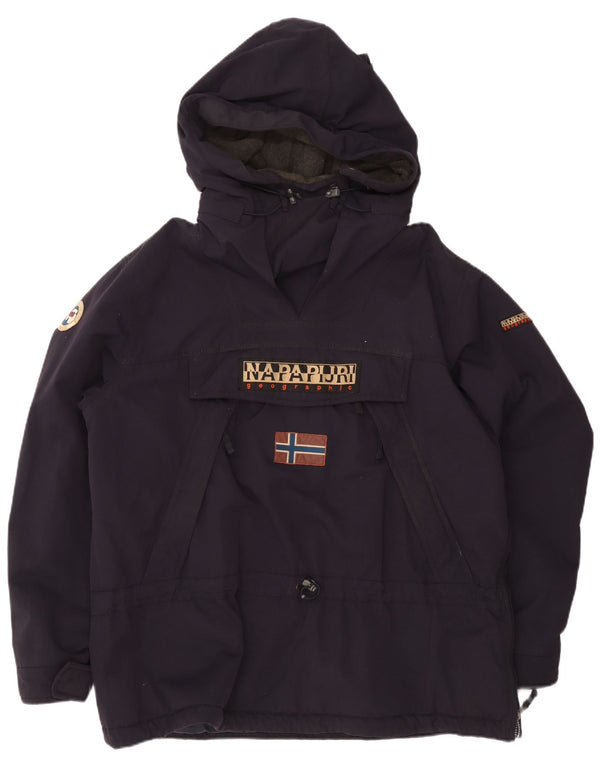 Napapijri Veste Anorak à capuche graphique géographique pour hommes UK 46 3XL Bleu marine