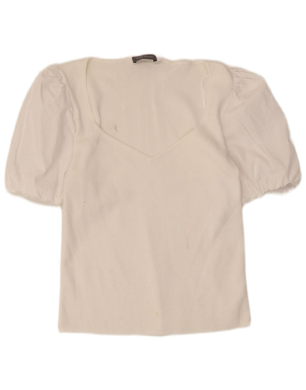 MINT VELVET Chemisier Femme Top UK 12 Moyen Blanc Modal