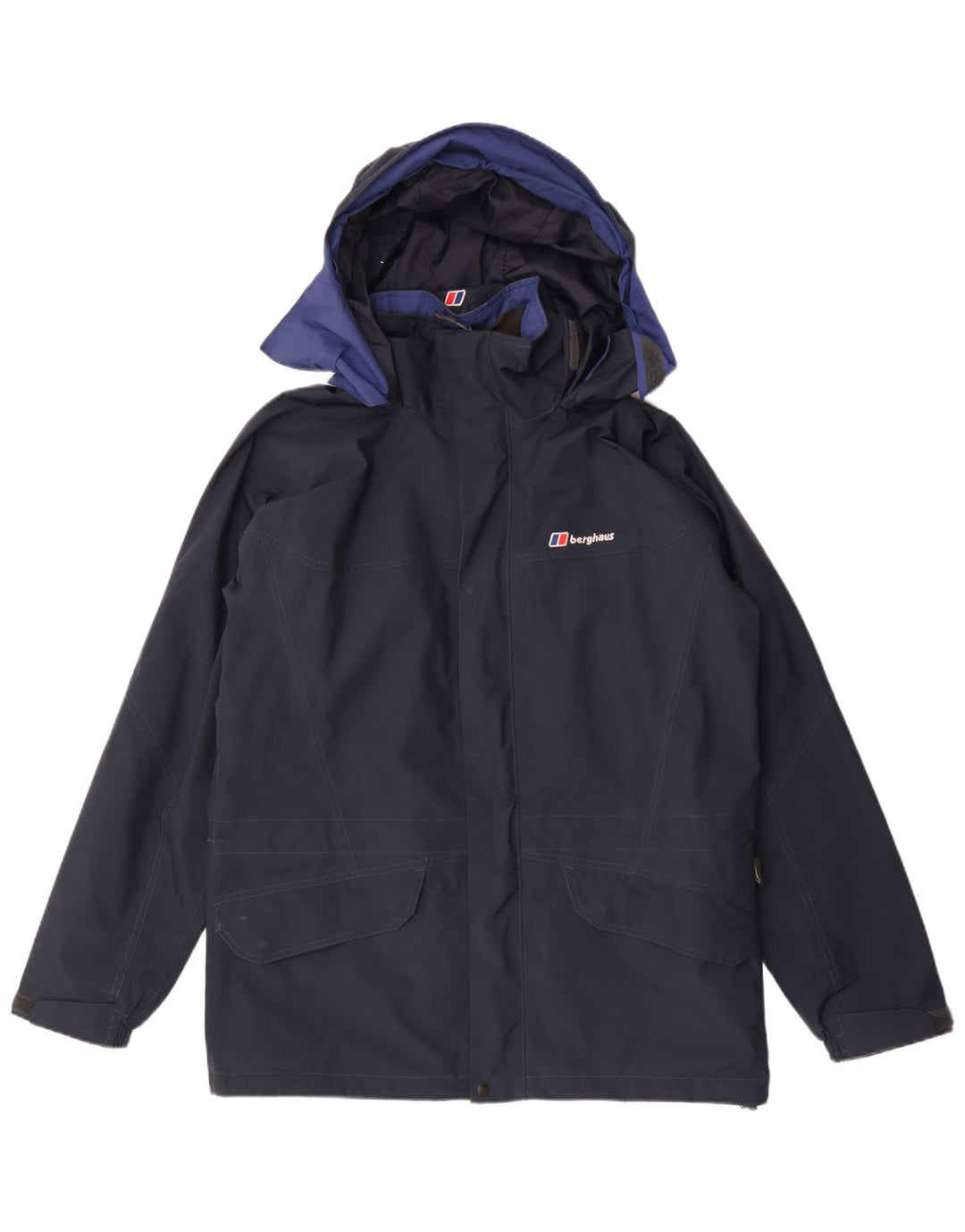 Berghaus Veste de pluie à capuche pour homme UK 38 Bleu marine moyen Polyester