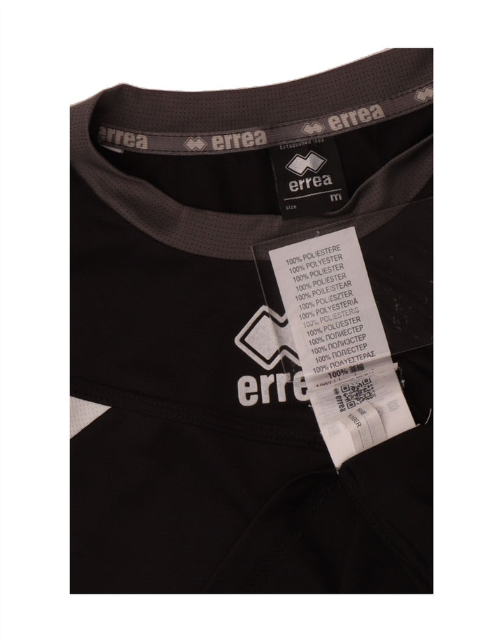 ERREA Mens Graphic T-Shirt Top Medium Black Colourblock Polyester Vintage Errea and Second-Hand Errea from Messina Hembry 