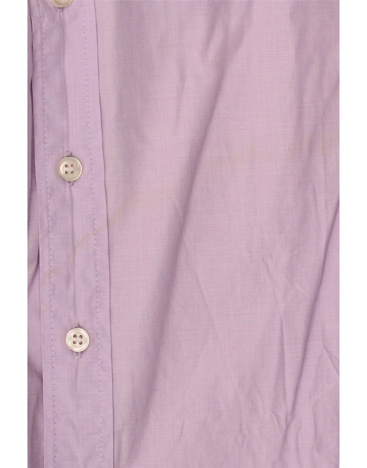 Blauer Chemise militaire à manches courtes pour homme en coton lilas