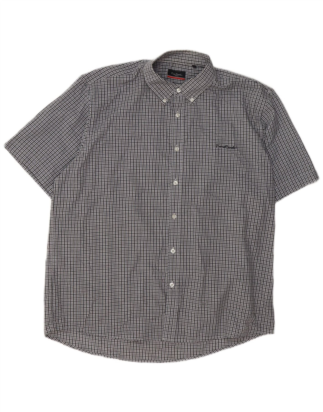 Pierre Cardin Chemise coupe régulière pour homme 3XL Gris à carreaux Polyester