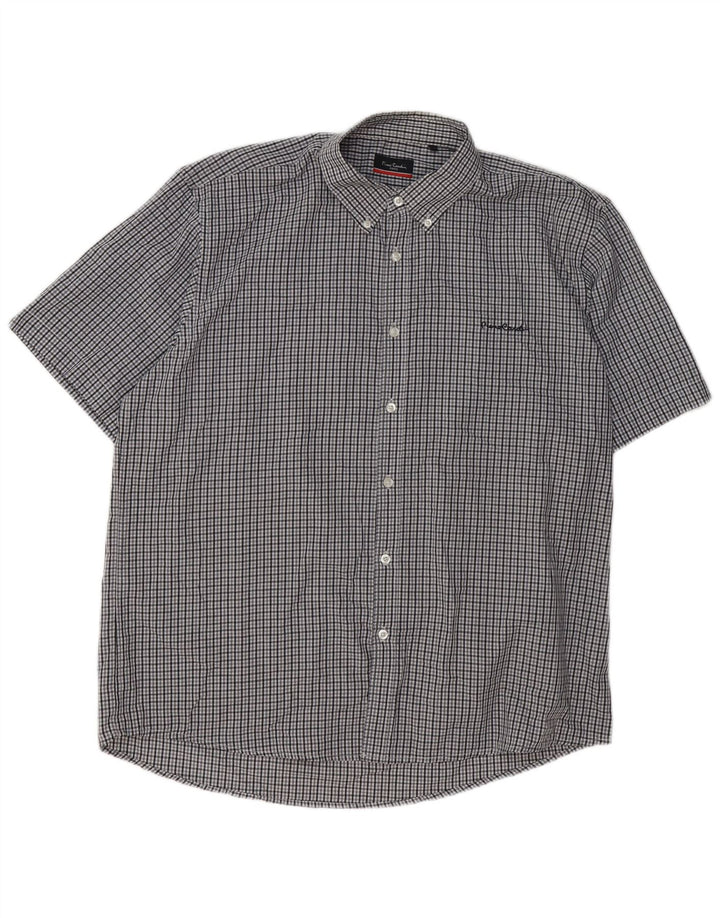 Pierre Cardin Chemise coupe régulière pour homme 3XL Gris à carreaux Polyester