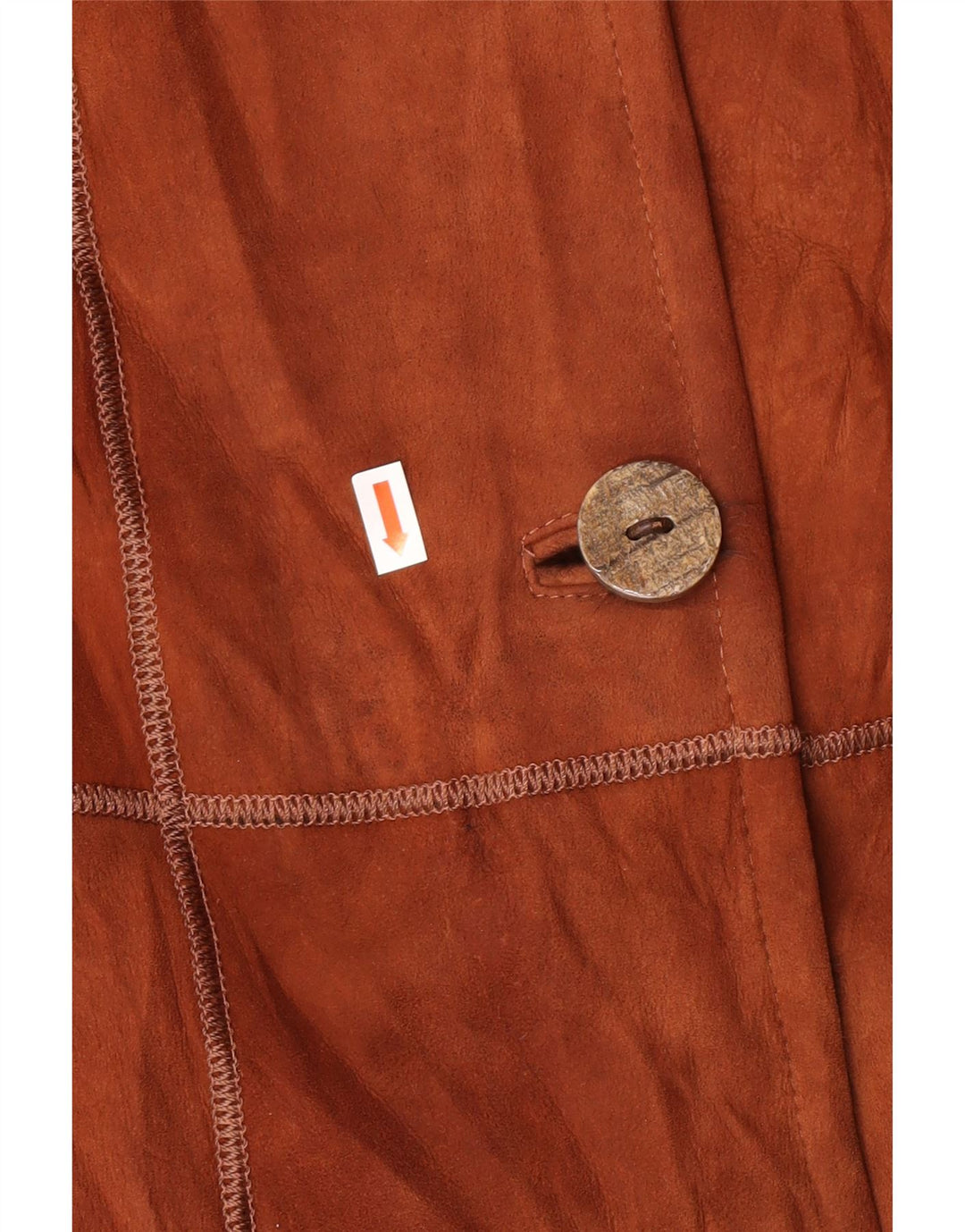 VINTAGE Manteau en peau de mouton pour femme IT 44 Cuir marron moyen