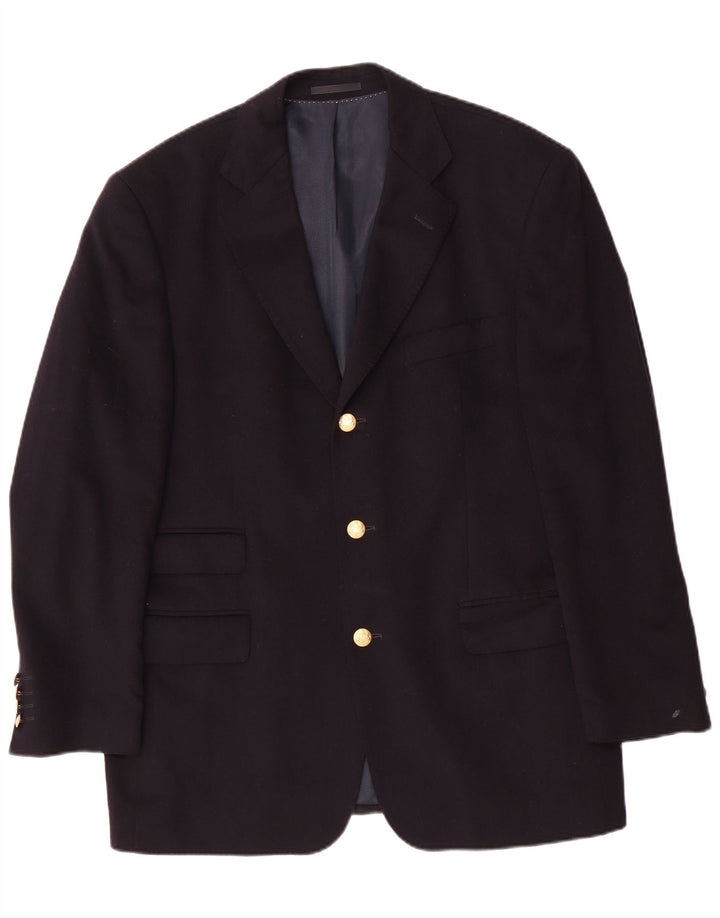 Daniels & Korff Veste Blazer 3 Boutons Homme IT 50 Large Bleu Marine Cachemire