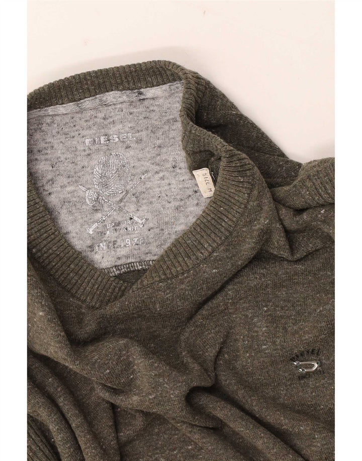 Diesel Pull Ras du Cou Homme Kaki Moyen Moucheté