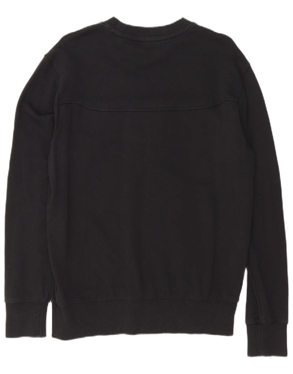 HUGO BOSS Sweat-shirt graphique en coton noir moyen |