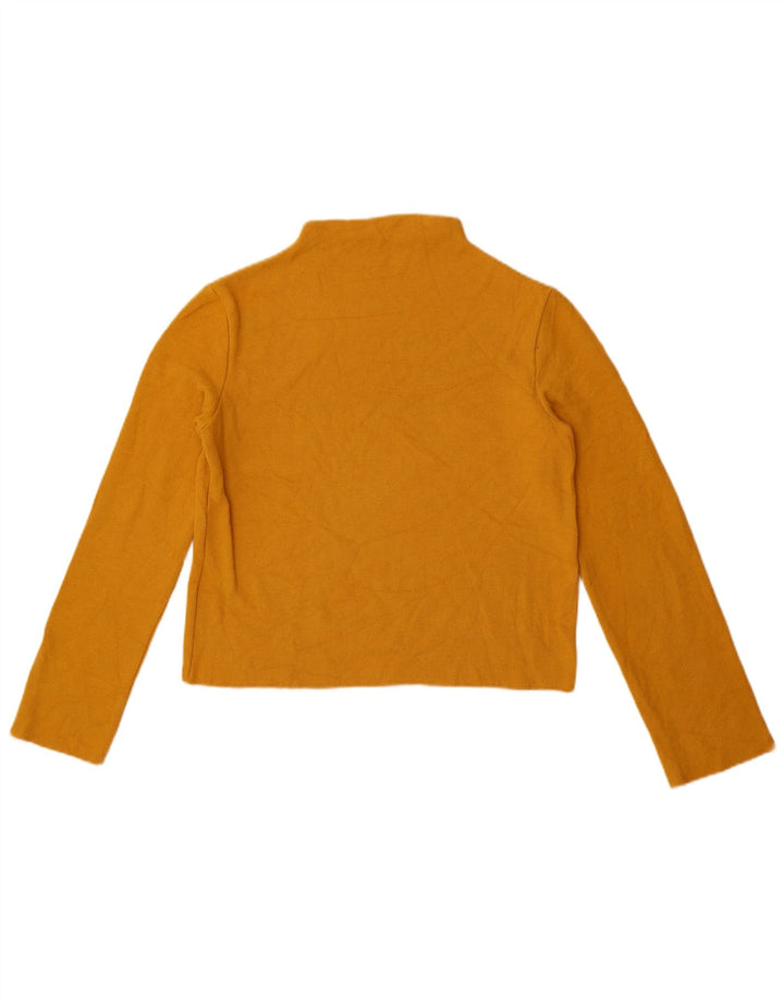 Zara Pull court à col roulé pour femme UK 12 Jaune moyen