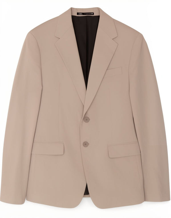 Zara Veste Blazer 2 Boutons Homme EU 46 Petit Gris Viscose Classique