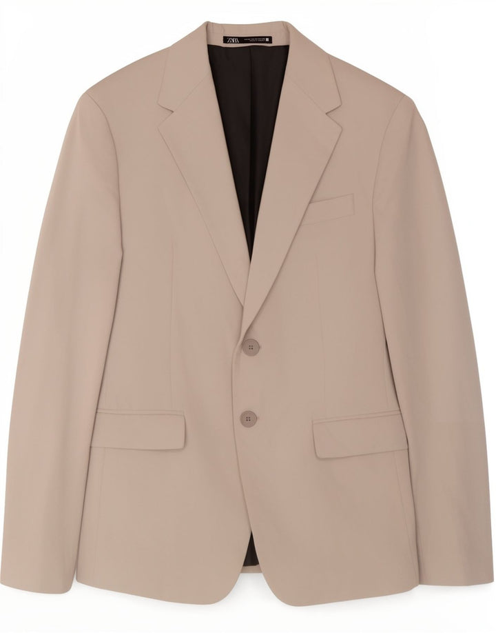 Zara Veste Blazer 2 Boutons Homme EU 46 Petit Gris Viscose Classique