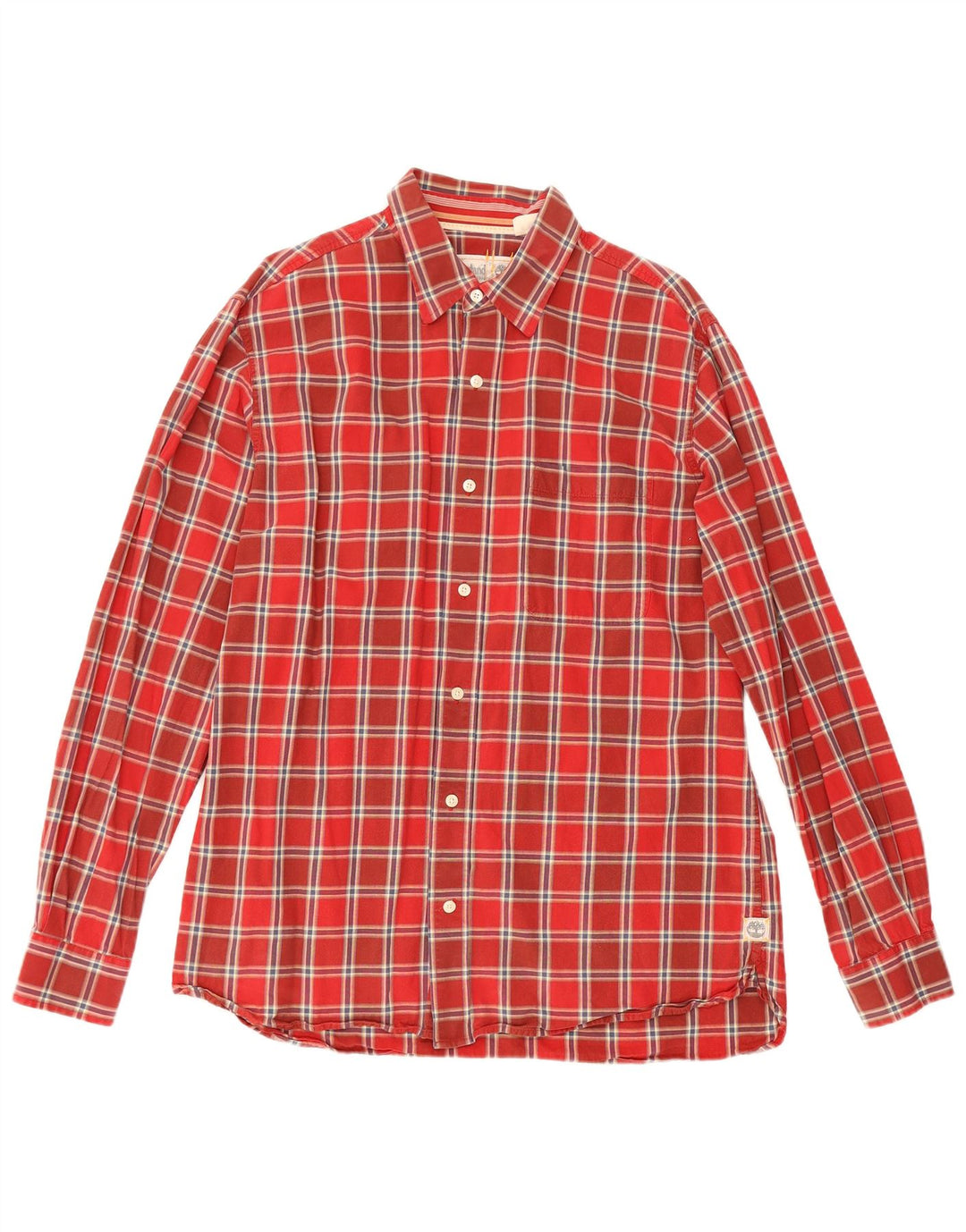 Timberland Chemise Homme Grand Carreau Rouge Coton