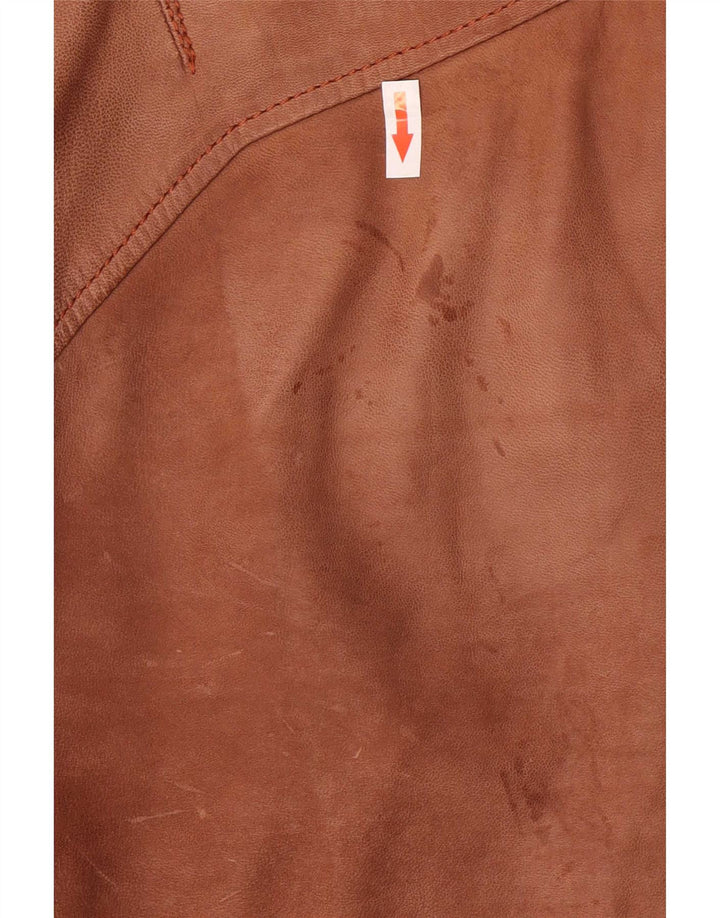 G-Star Veste de motard en daim pour homme UK 40 Large Cuir Marron