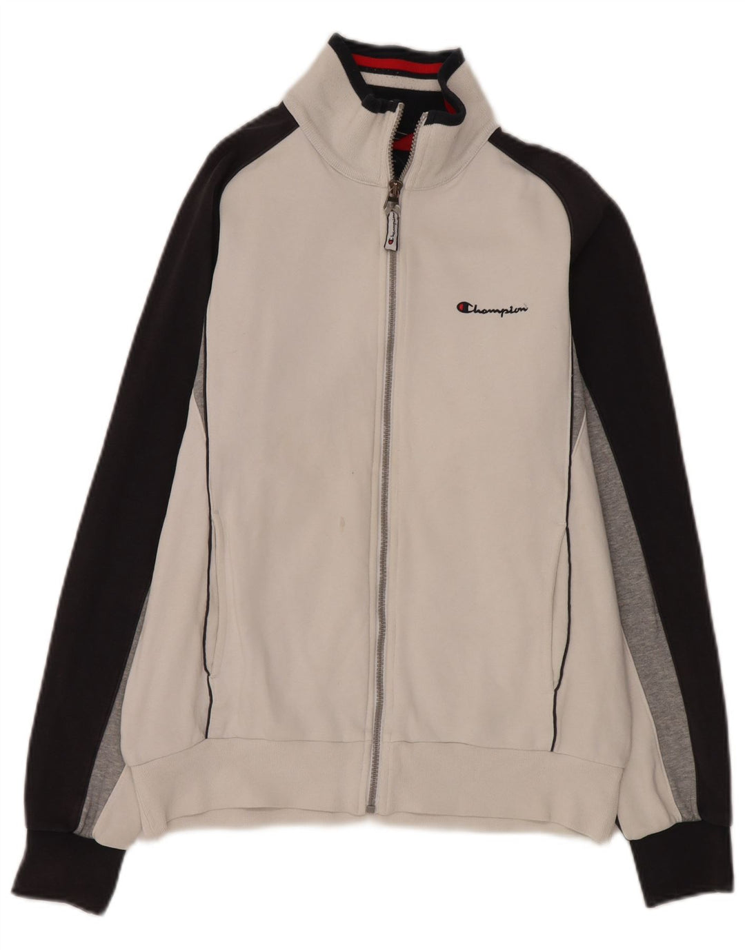 Champion Veste de Survêtement Homme Blanc Moyen Coton Colorblock