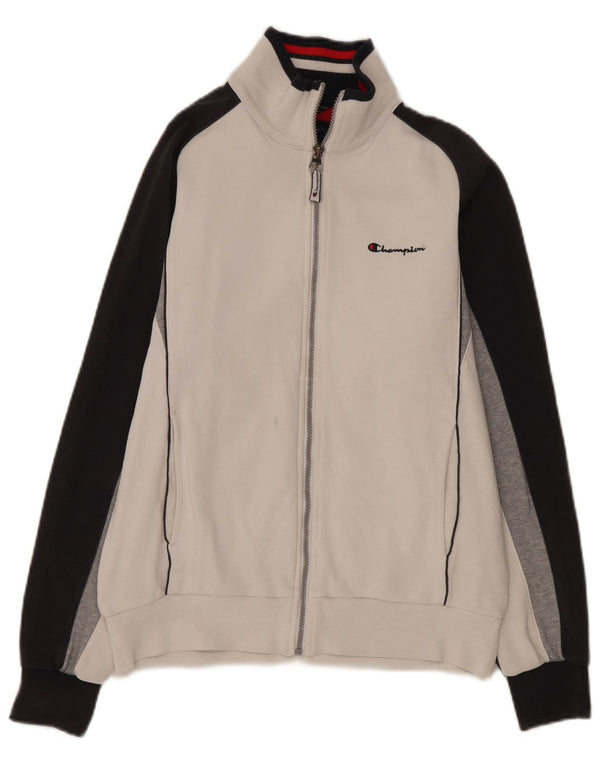 Champion Veste de Survêtement Homme Blanc Moyen Coton Colorblock