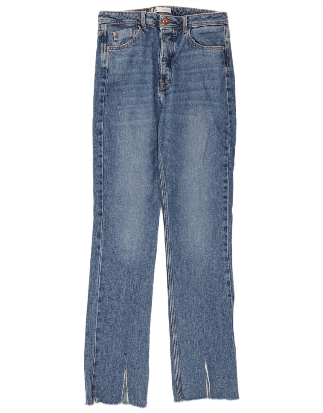 Zara Jean droit femme EU 40 Medium W30 L32 bleu coton