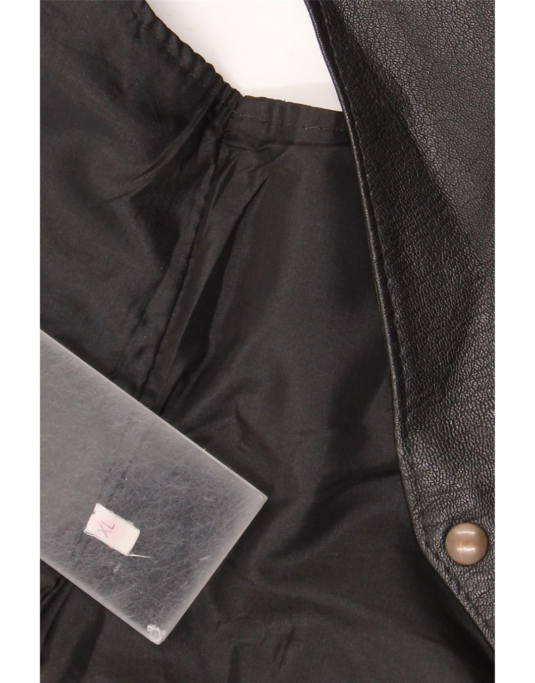 gilet en cuir homme vintage XL Noir