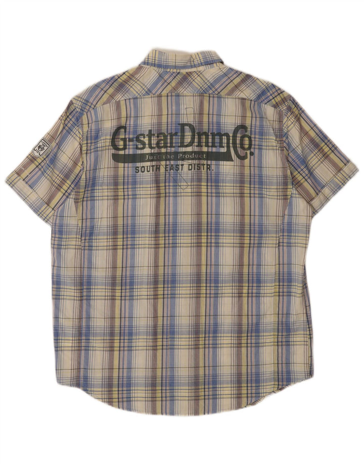 G-Star Chemise graphique à manches courtes XL en coton à carreaux multicolore pour homme