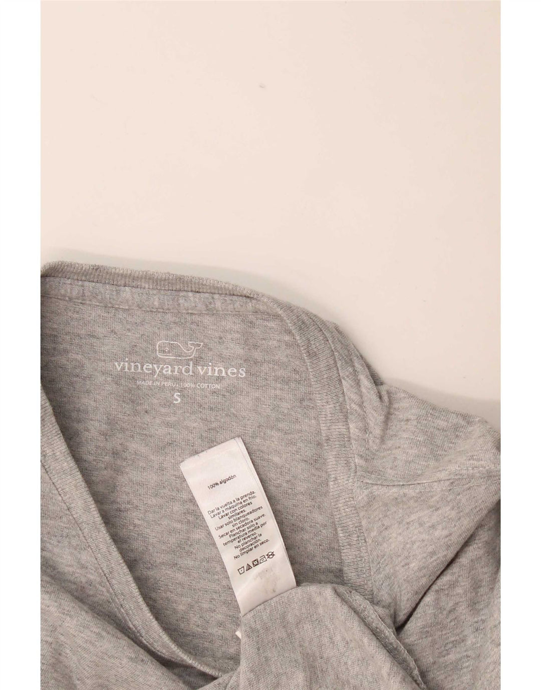 Vineyard Vines Haut graphique à manches longues pour femme UK 10 Petit gris moucheté