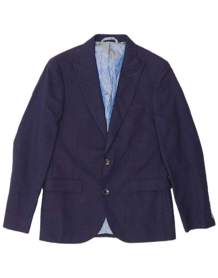 Dkny Veste Blazer Slim Fit à 2 Boutons pour Homme UK 38 Laine Bleu Marine Moyen