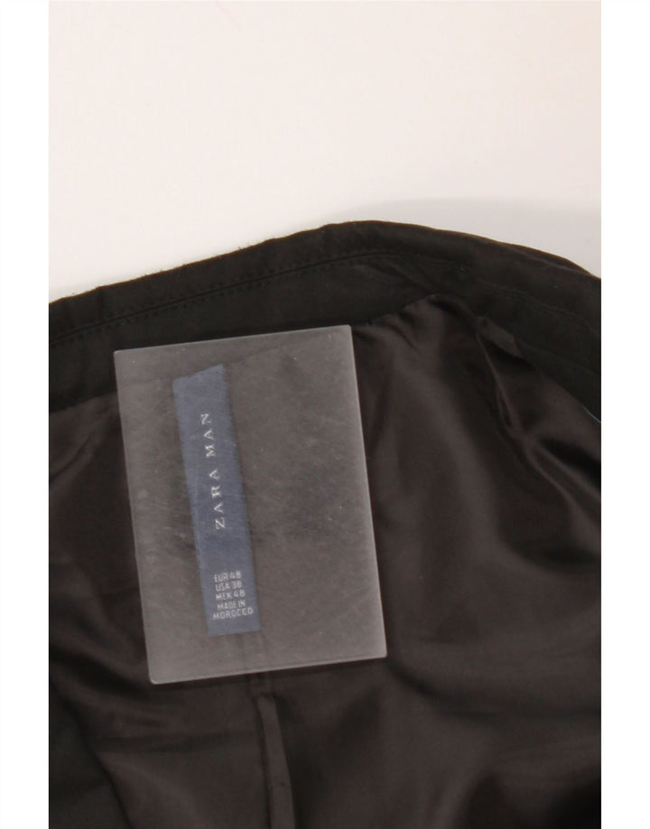 ZARA Veste blazer à 2 boutons pour homme EU 48 Noir moyen