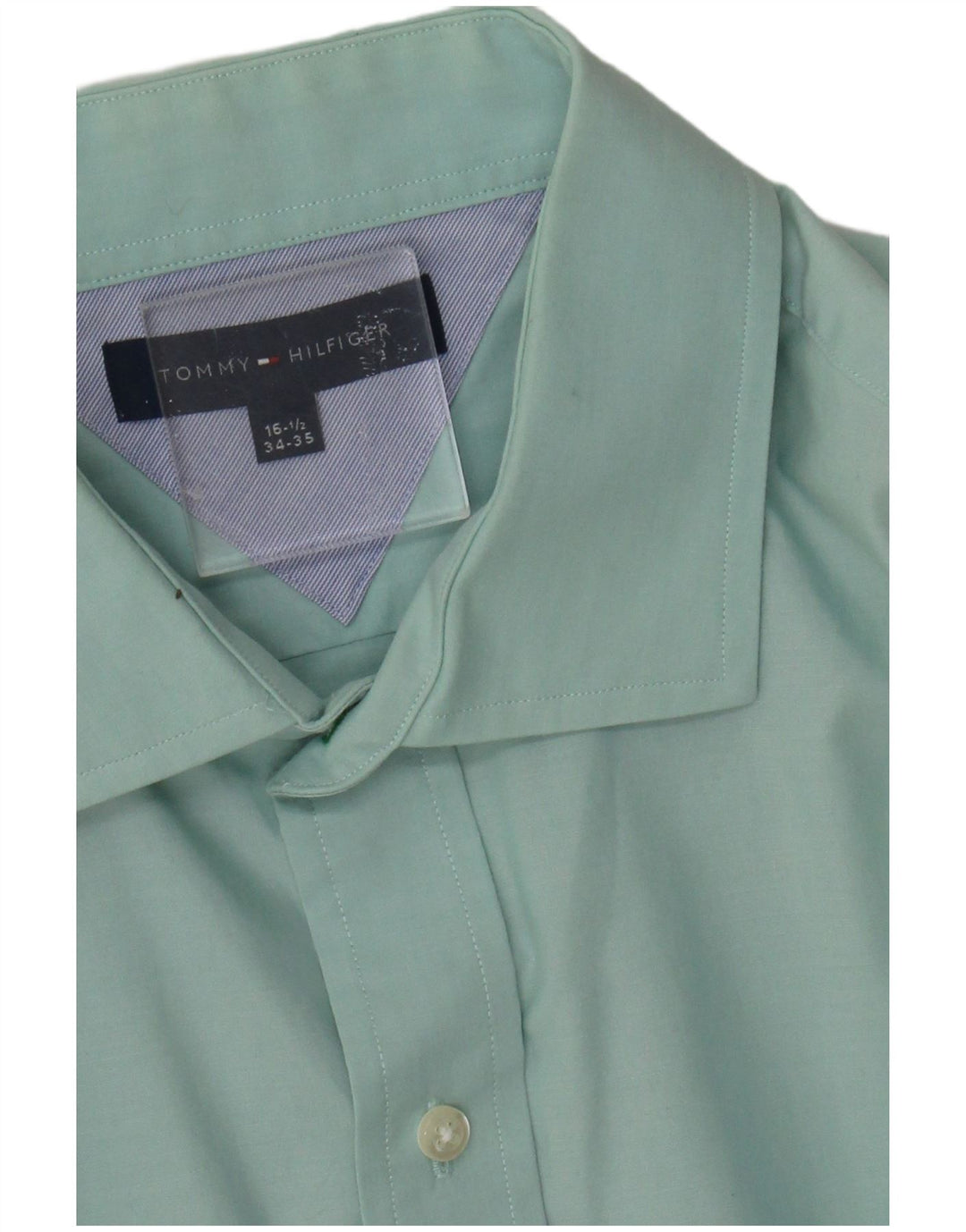 Tommy Hilfiger Chemise Homme Taille 16 1/2 Grand Coton Vert