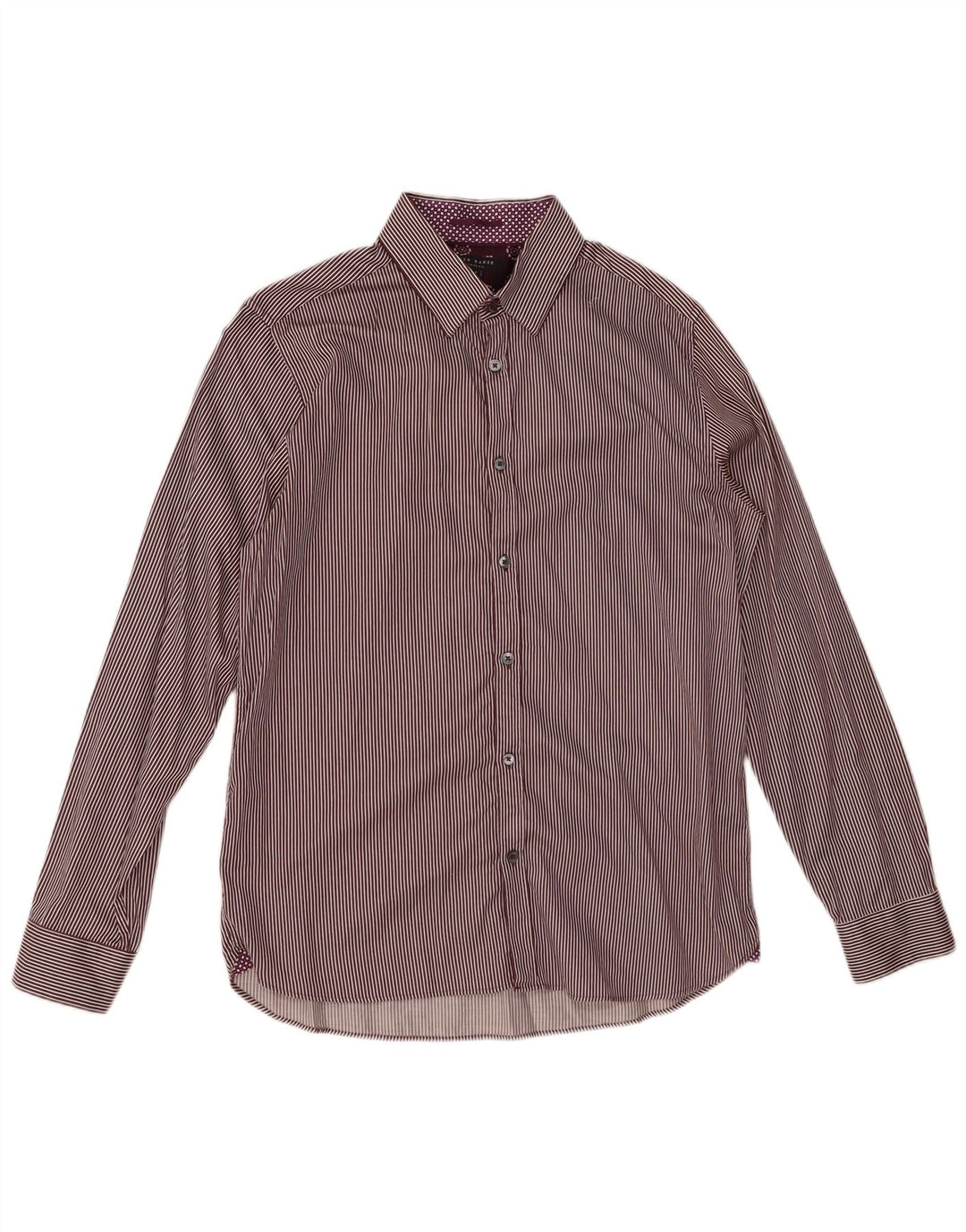 TED BAKER Chemise homme Taille 4 Grand coton à fines rayures violet