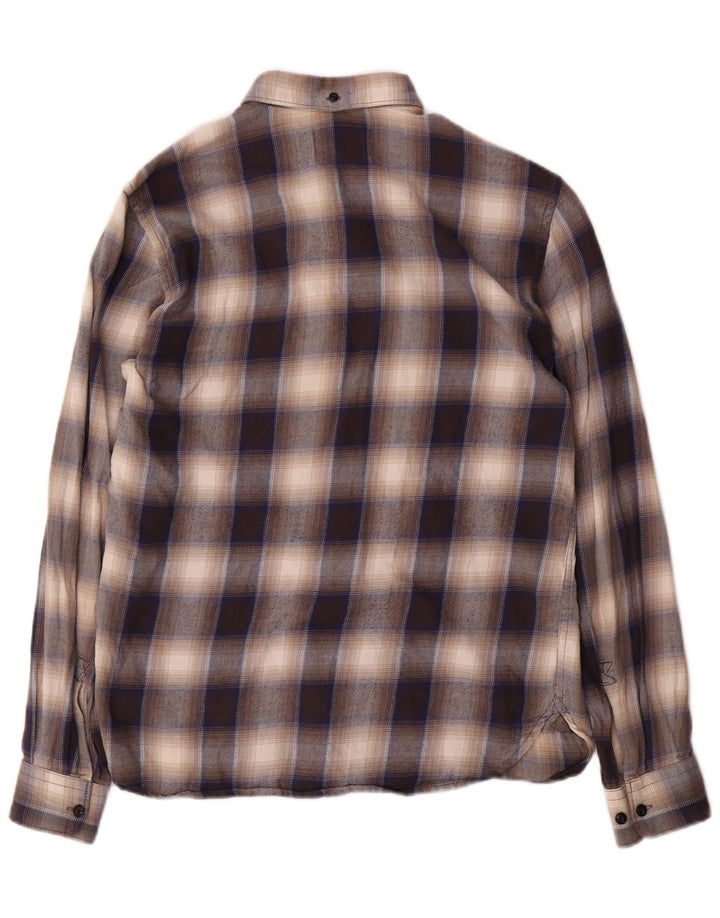 French Connection Chemise en Flanelle Coupe Regular Homme Petit Carreau Marron