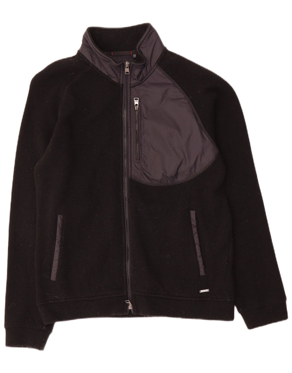 Woolrich Homme Cardigan Pull Petit Noir Colorblock Laine