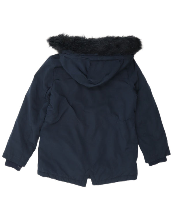 Marks & Spencer Parka à capuche Sherpa pour fille 8-9 ans Bleu marine