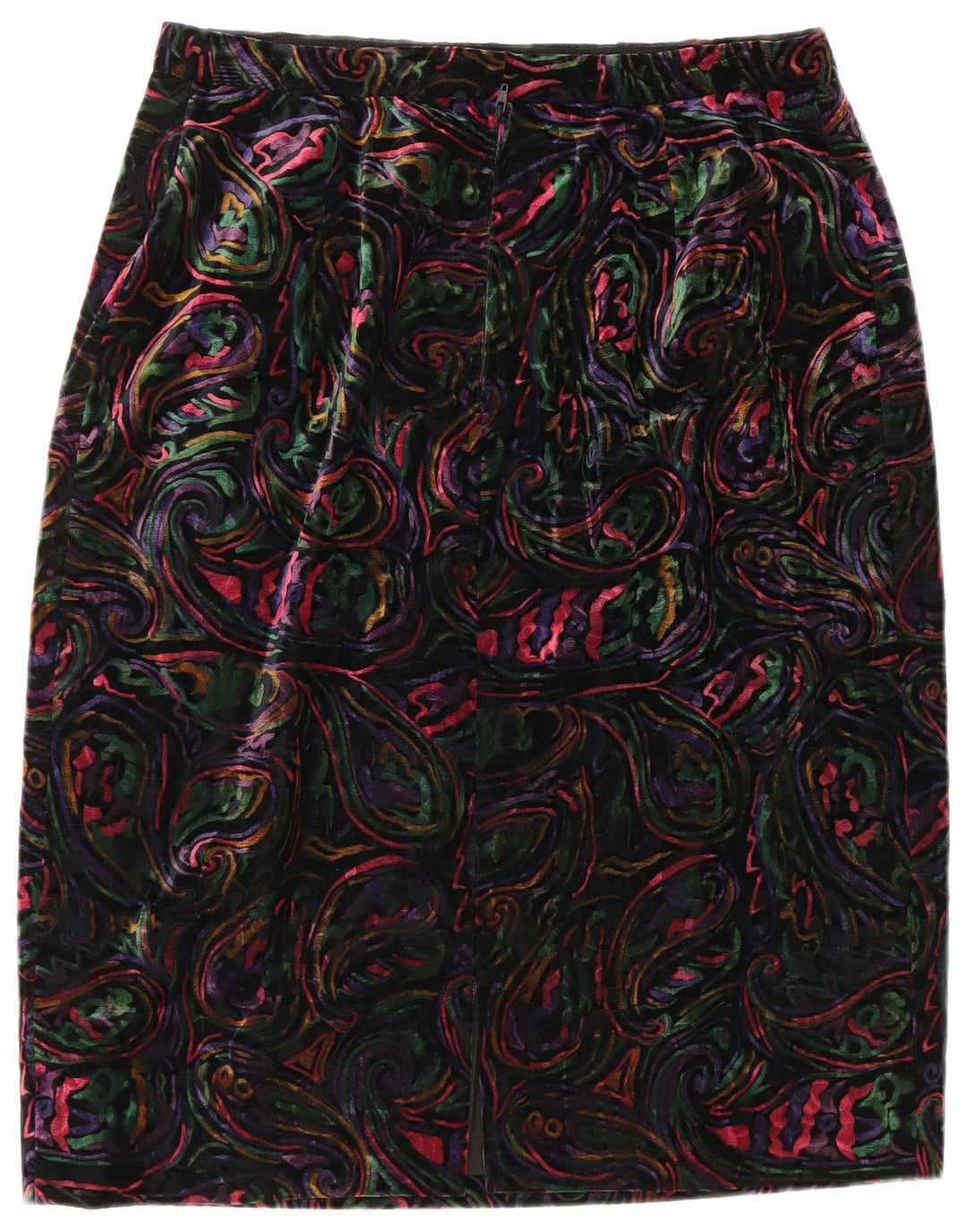 VINTAGE Ensemble jupe 2 pièces 1 bouton pour femme UK 12 Medium W32 Multicolore