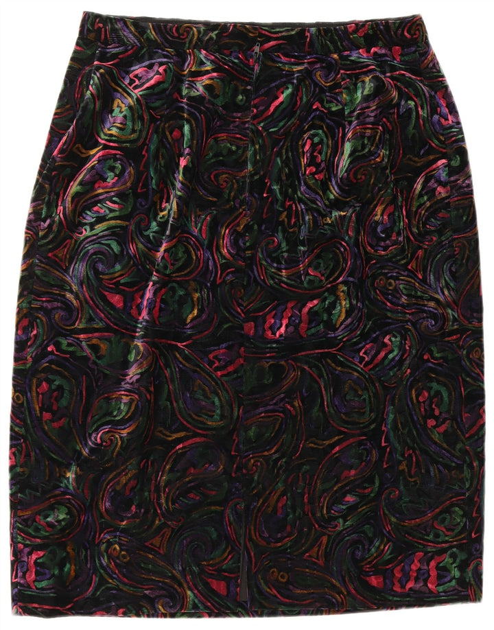 VINTAGE Ensemble jupe 2 pièces 1 bouton pour femme UK 12 Medium W32 Multicolore