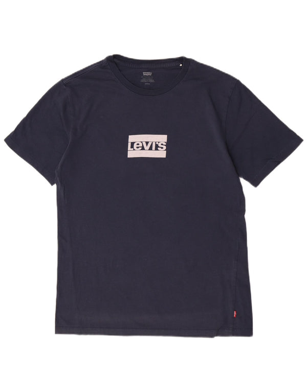 Levi's Graphic T-Shirt Top Small Homme Bleu Marine Coton