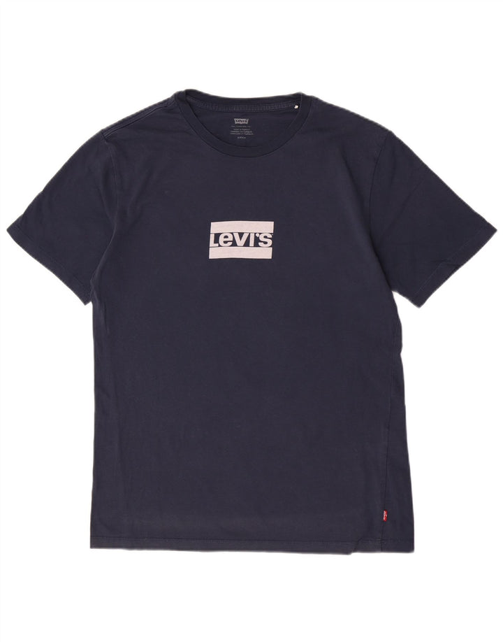 Levi's Graphic T-Shirt Top Small Homme Bleu Marine Coton