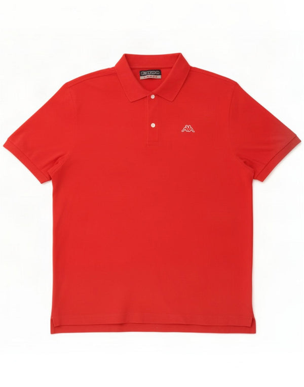 Kappa Mens Polo Shirt Large Red Cotton