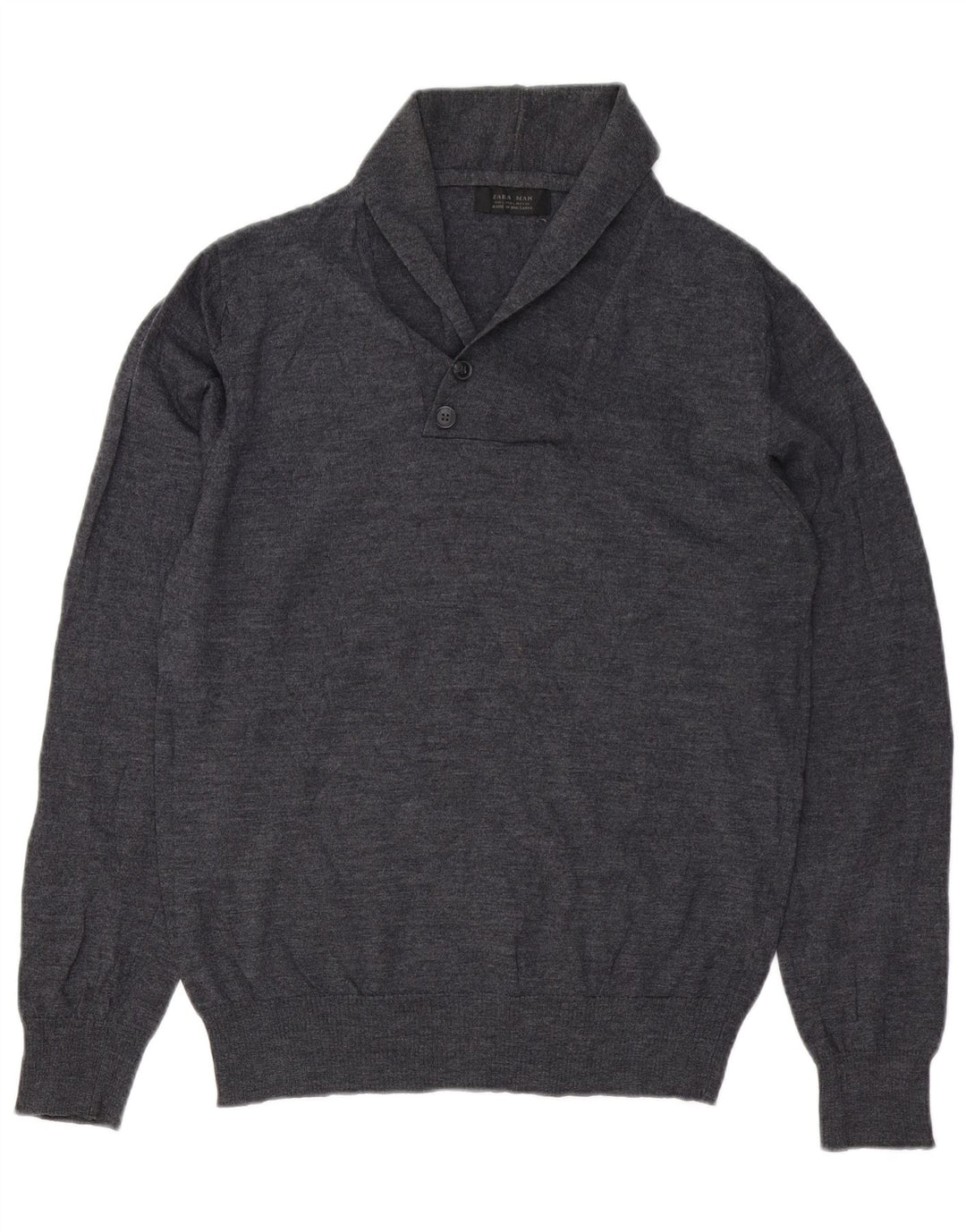 Zara Homme Pull Col Châle Pull Large Gris Laine