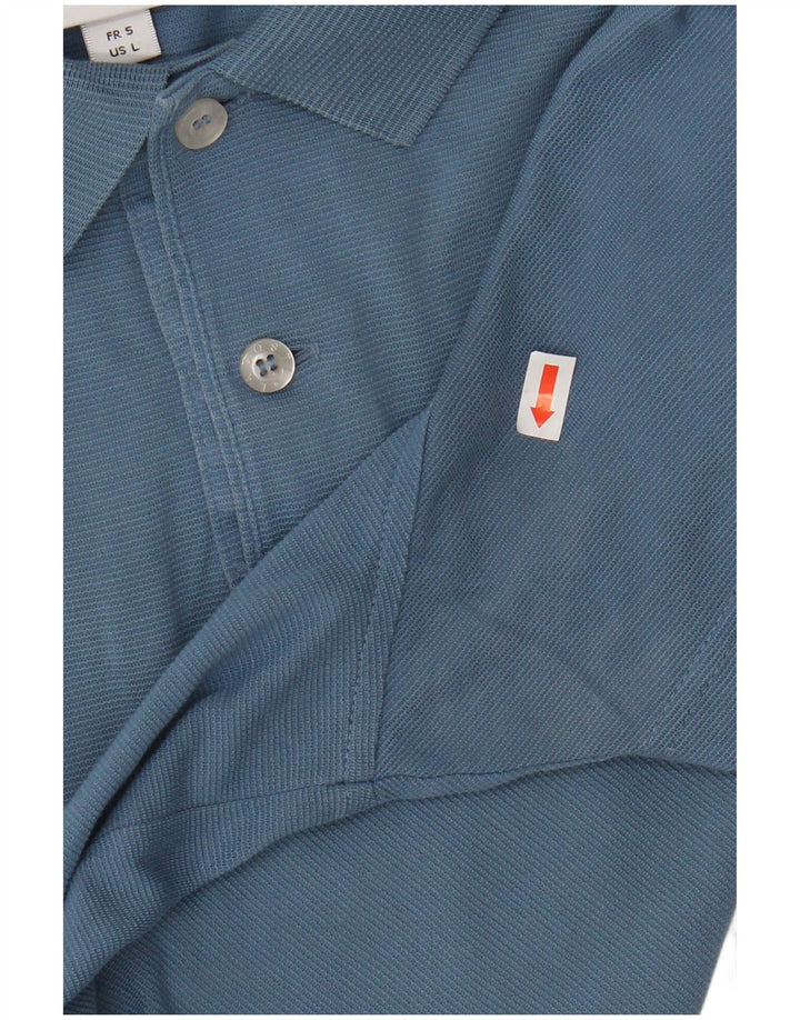 LACOSTE Mens Polo Shirt Size 5 Large Blue Cotton