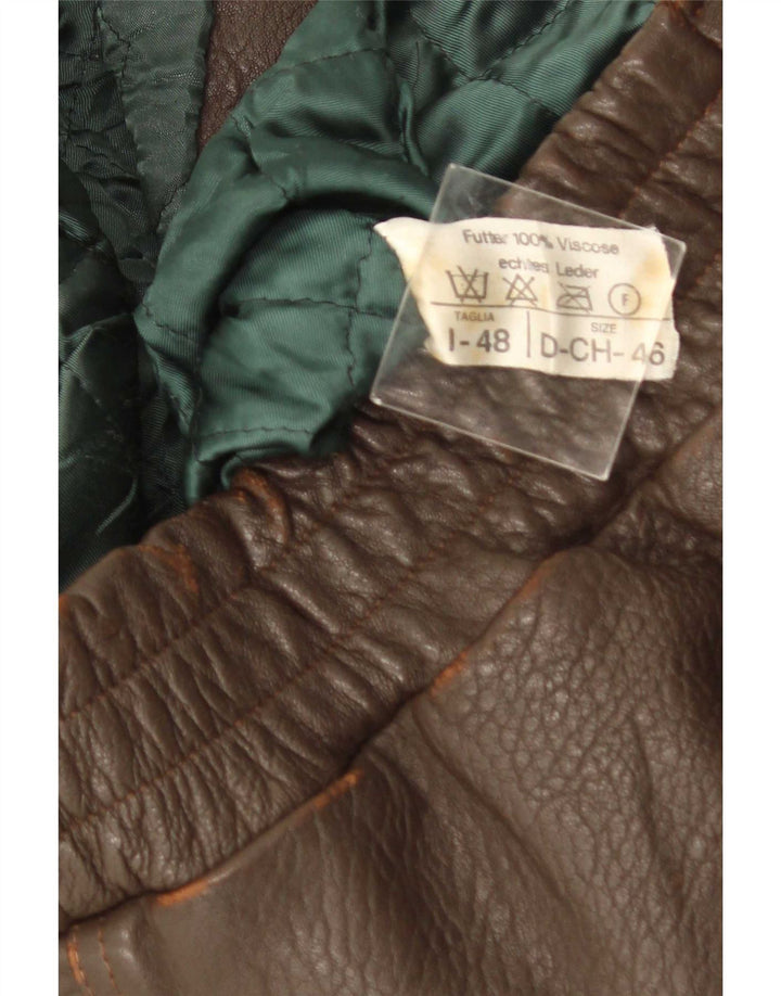 veste en cuir homme vintage IT 48 Marron moyen