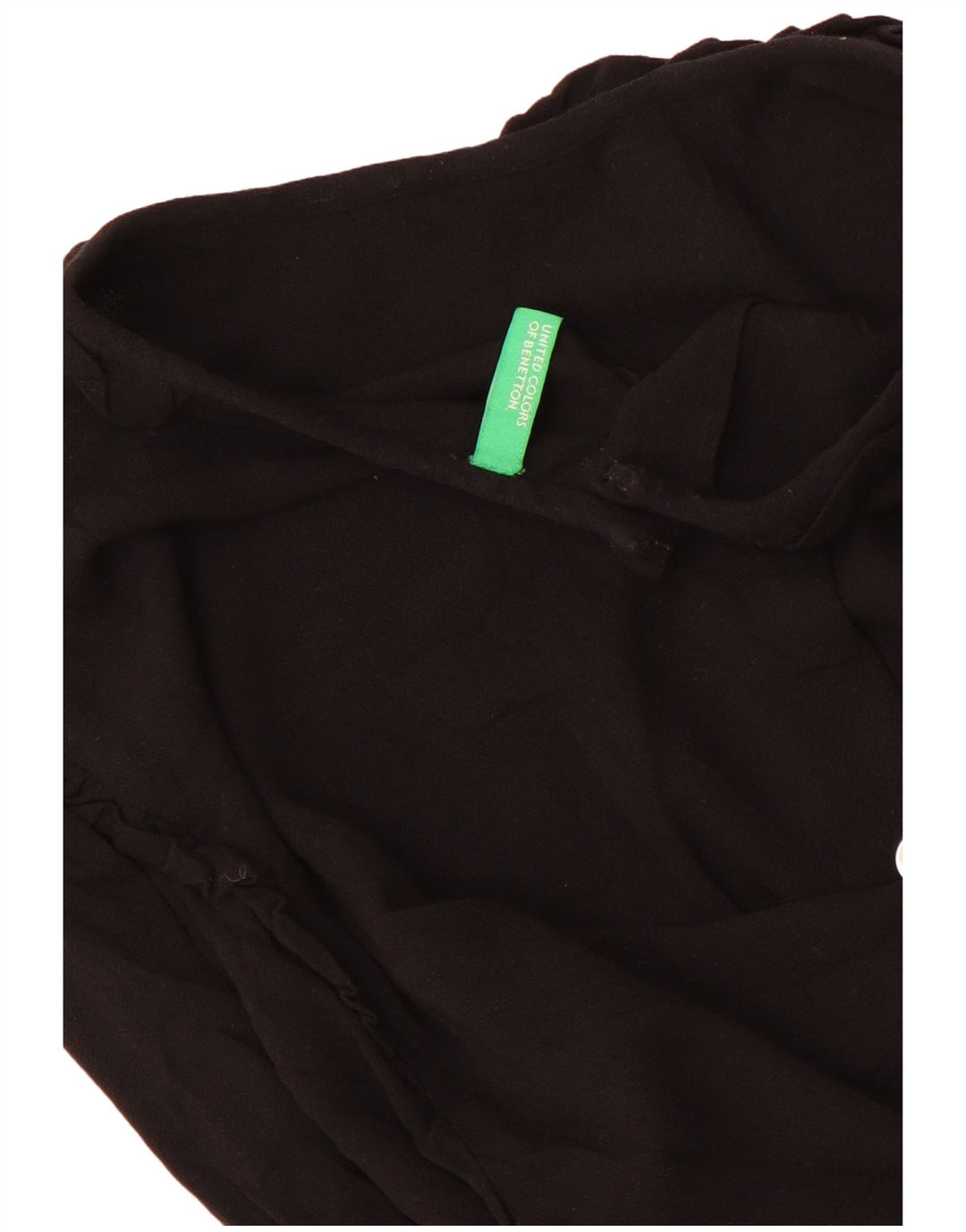 Benetton Chemise Chemisier UK 12 Medium Noir Femme