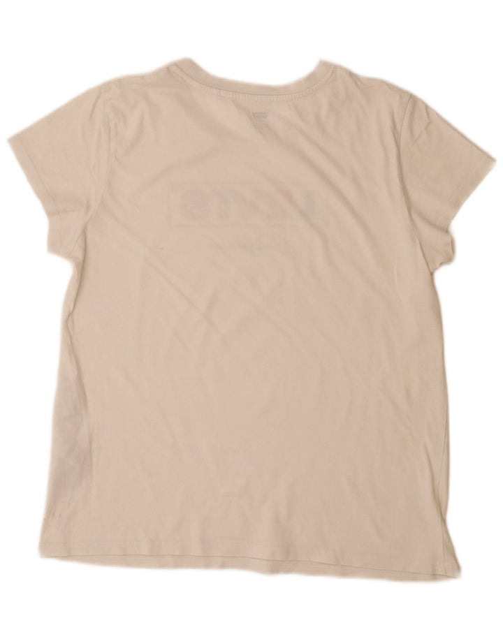 LEVI'S T-shirt graphique pour femme UK 14 Grand coton blanc cassé