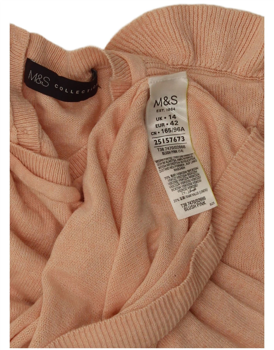 Marks & Spencer Pull cardigan à volants pour femme UK 14 Rose moyen