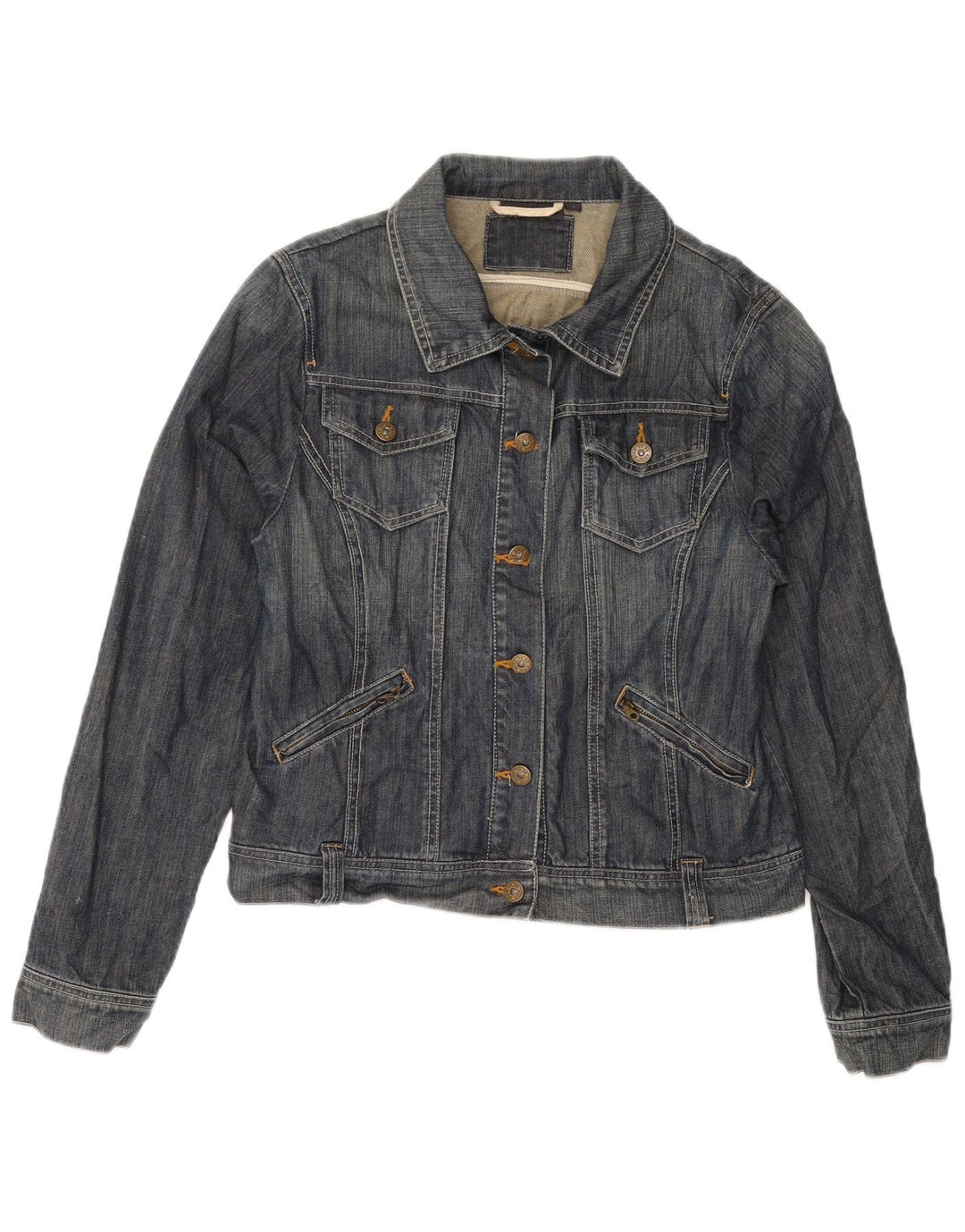 Kiabi Veste en jean courte pour femme UK 14 Large Bleu Coton