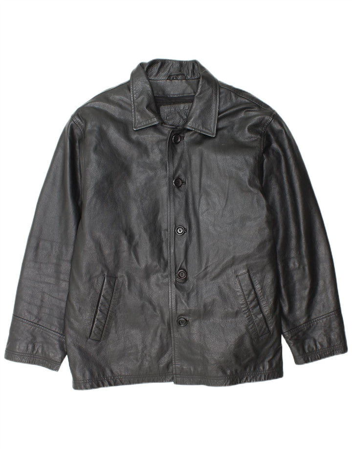 IRONSIDES Veste en cuir pour homme UK 40 Grand cuir noir
