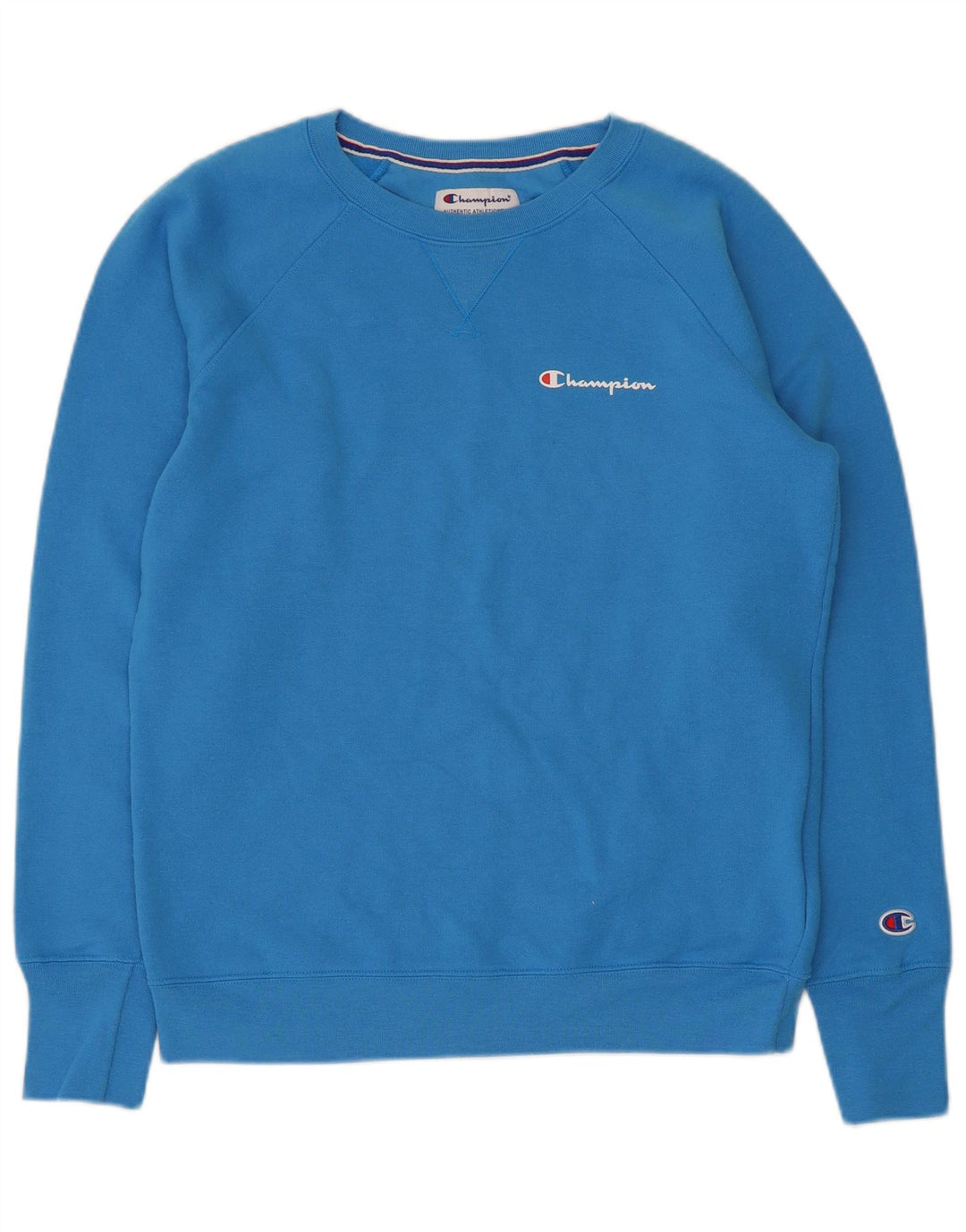 Champion Sweatshirt Femme UK 14 Medium Bleu Polyester