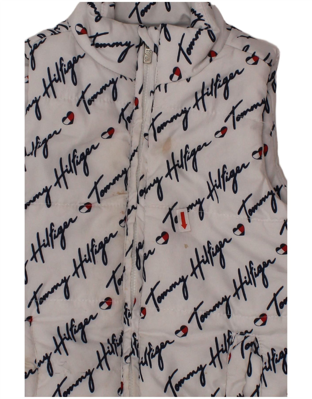 TOMMY HILFIGER Gilet matelassé graphique pour fille 3-4 ans Blanc Polyester