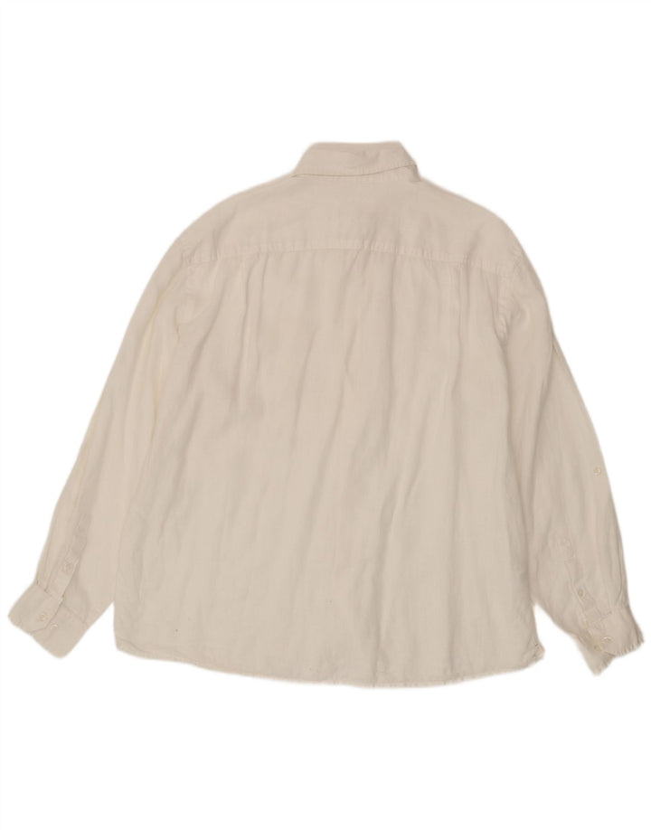 Marks & Spencer Chemise Blue Harbour XL Lin Blanc Homme