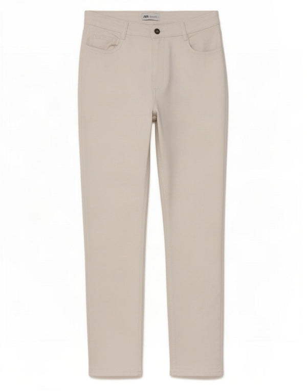 Zara Pantalon décontracté skinny pour femme EU 44 XL W30 L28 Coton blanc