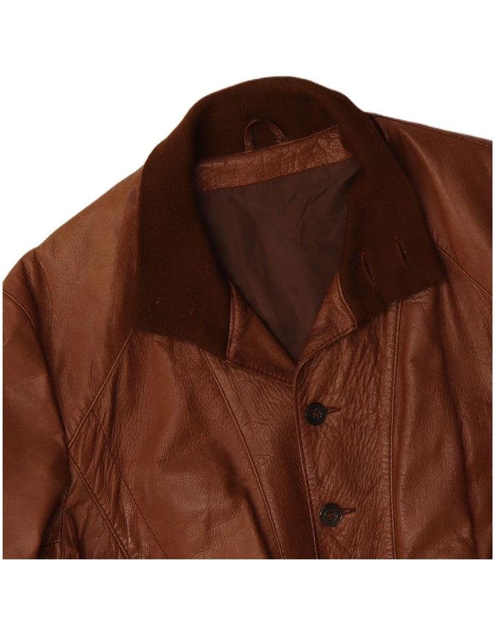 VINTAGE Veste Bomber Crop Homme UK 36 Petit Colorblock Marron