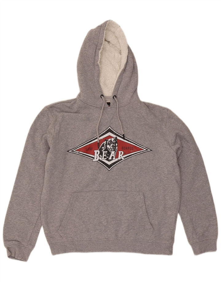 Bear Pull à Capuche Graphique Homme Gris Moyen Coton