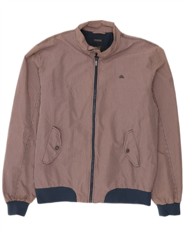 Quiksilver Veste Bomber Homme UK 42 XL Rouge Vichy Coton